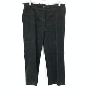 MNG Mango Cropped Corduroy Pants Womens Size 6 Black Straight Leg